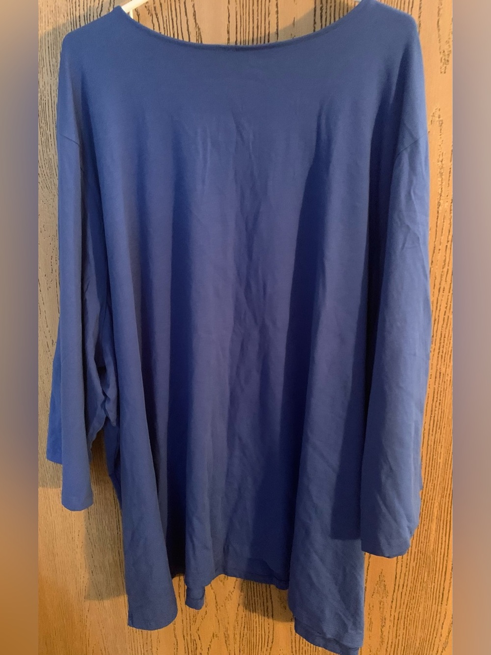 Catherines Plus Size Blue Scoop Neck Women's Top - Picture 4 of 5